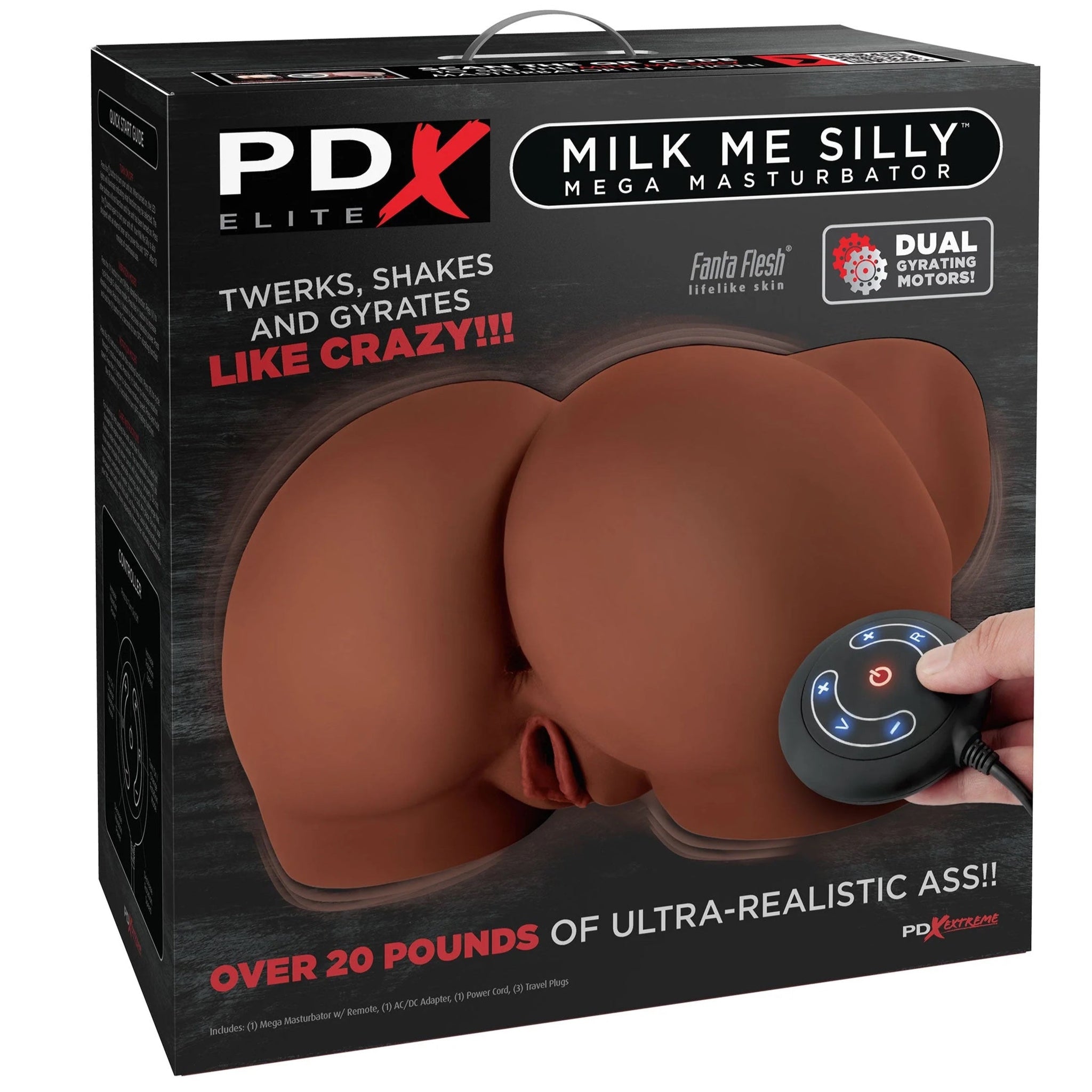 PDX Elite Milk Me Silly Twerks, Shakes & Gyrates Mega Masturbator - Brown
