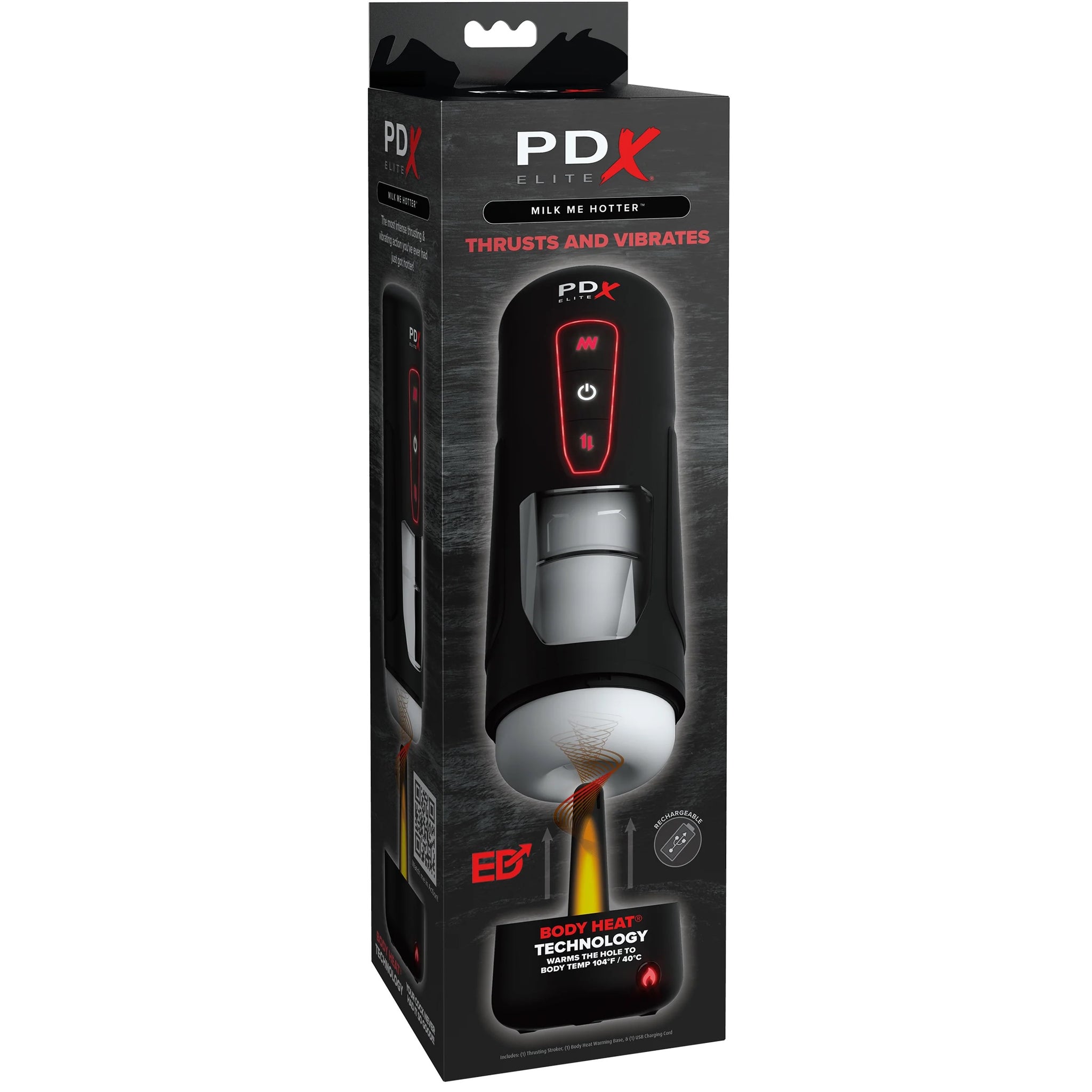 PDX Elite Milk Me Hotter Thrusts & Vibrates with Body Heat Technology