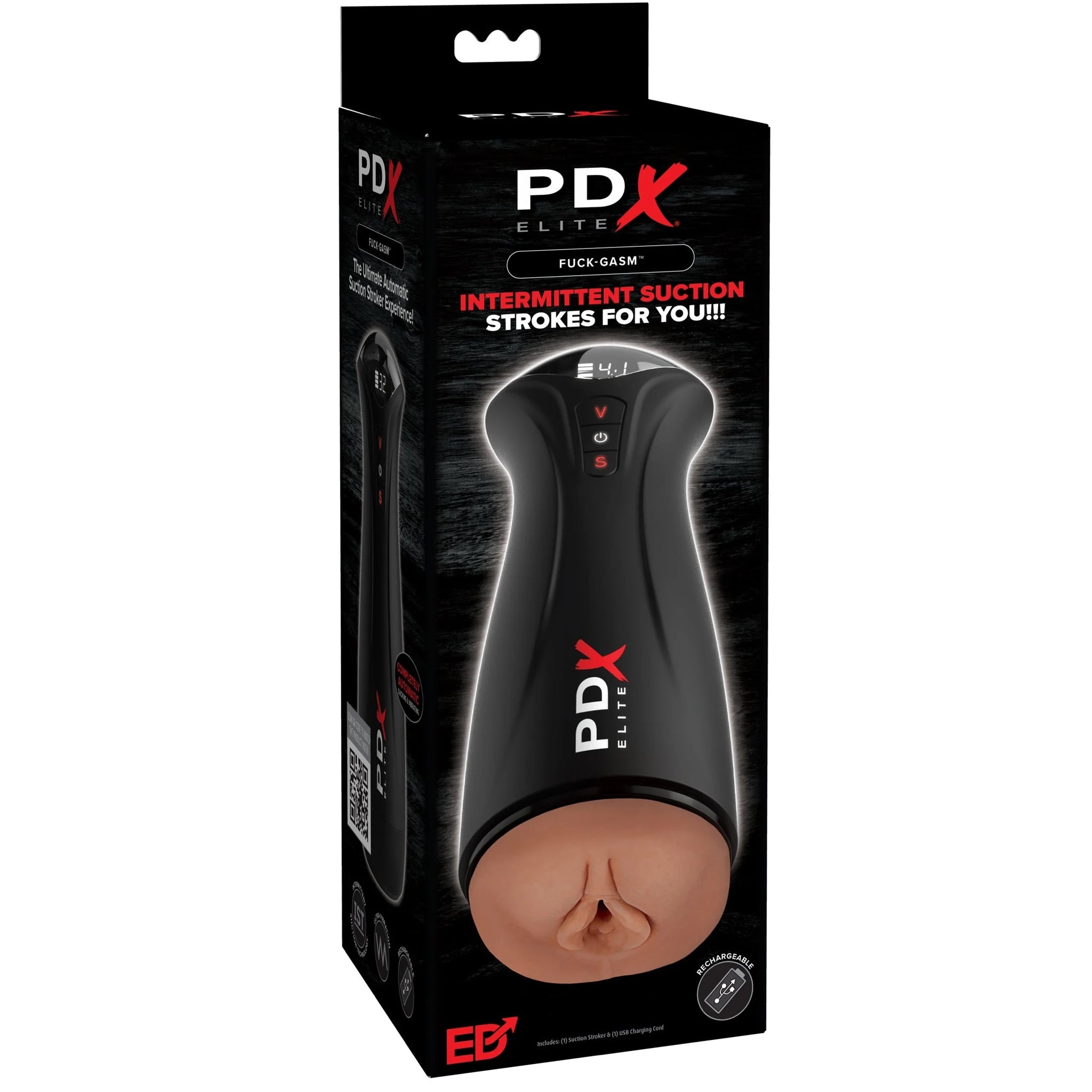 PDX Elite Fuck-gasm with Intermittent Suction - Brown