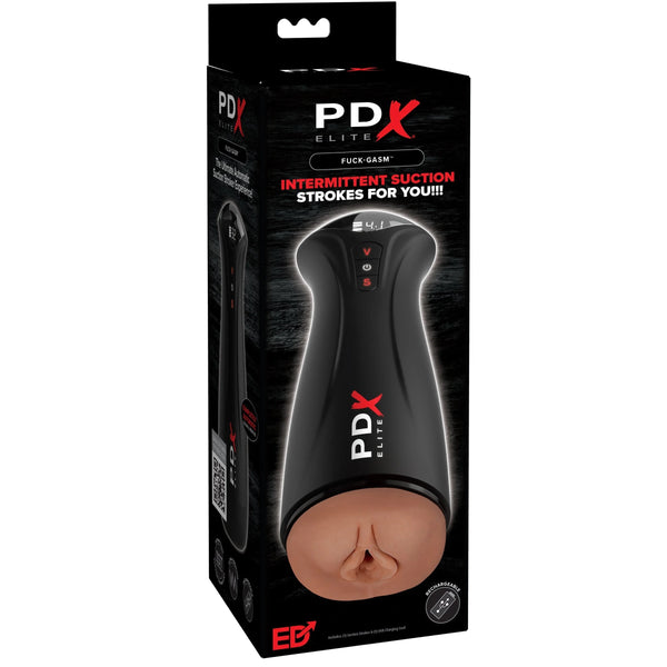 PDX Elite Fuck-gasm with Intermittent Suction - Brown