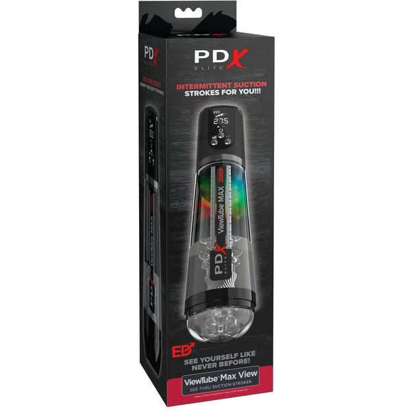 PDX Elite ViewTube Max View See-Thru Stroker with Intermittent Suction