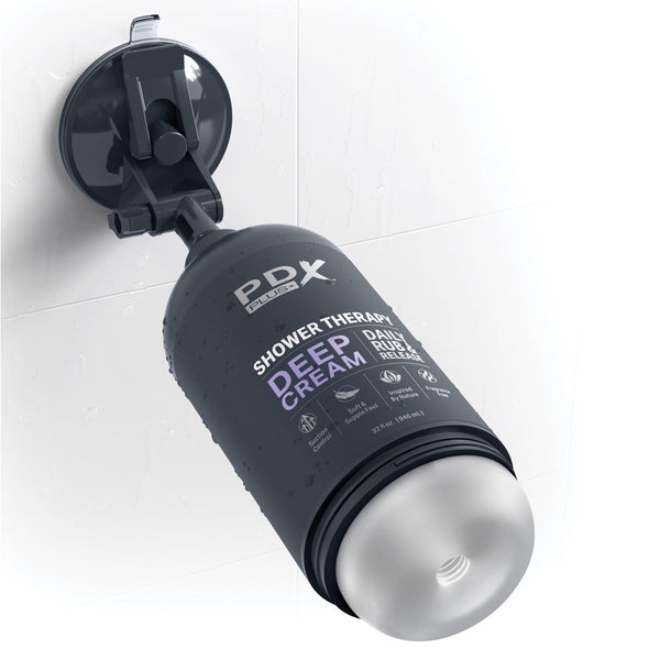 PDX Plus Shower Therapy Deep Cream Hands-Free Discreet Shower Bottle Stroker