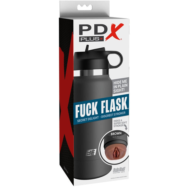 PDX Plus Fuck Flask Private Pleaser Discreet Water Bottle Stroker - Brown