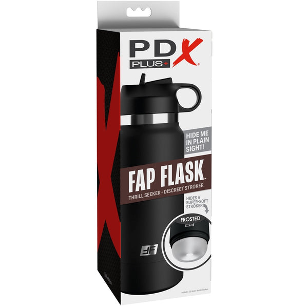PDX Plus Fap Flask Thrill Seeker Discreet Water Bottle Stroker - Frosted