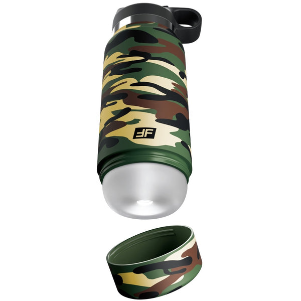 PDX Plus Fap Flask Happy Camper Discreet Water Bottle Stroker - Frosted