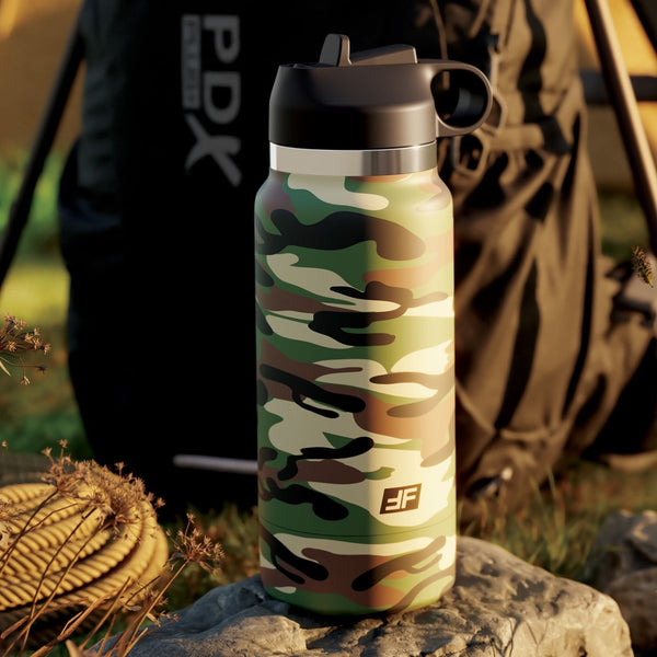 PDX Plus Fap Flask Happy Camper Discreet Water Bottle Stroker - Frosted