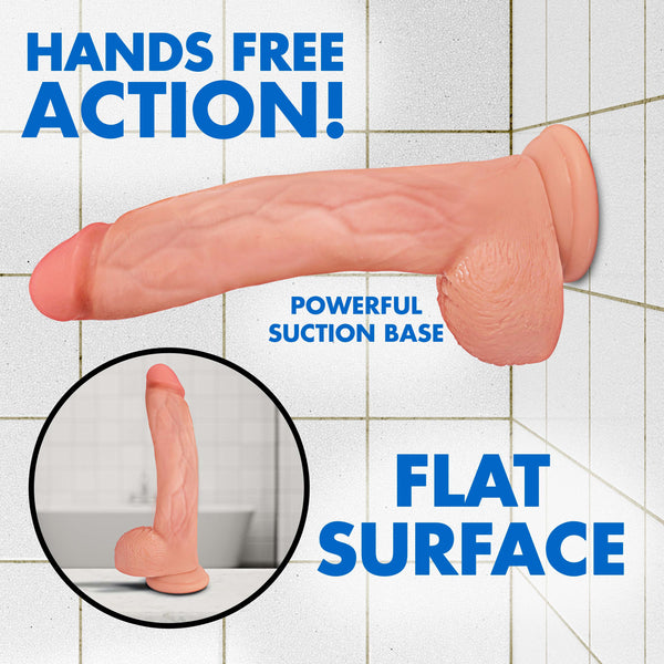 Jock 9" Bareskin Dildo with Balls - Light