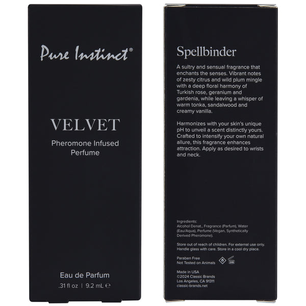 PURE INSTINCT Signature Collection Velvet Pheromone Infused Perfume - 9.2ml