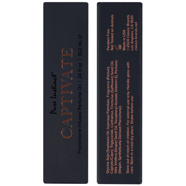 PURE INSTINCT Men's Collection Captivate Pheromone Infused Perfume Oil Roll-On - 10ml