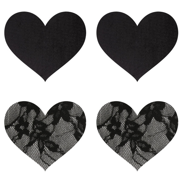 Satin & Lace Hearts Nipple Pasties