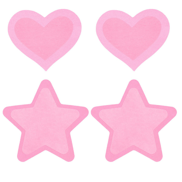 Pink Glow In The Dark Hearts & Stars Nipple Pasties