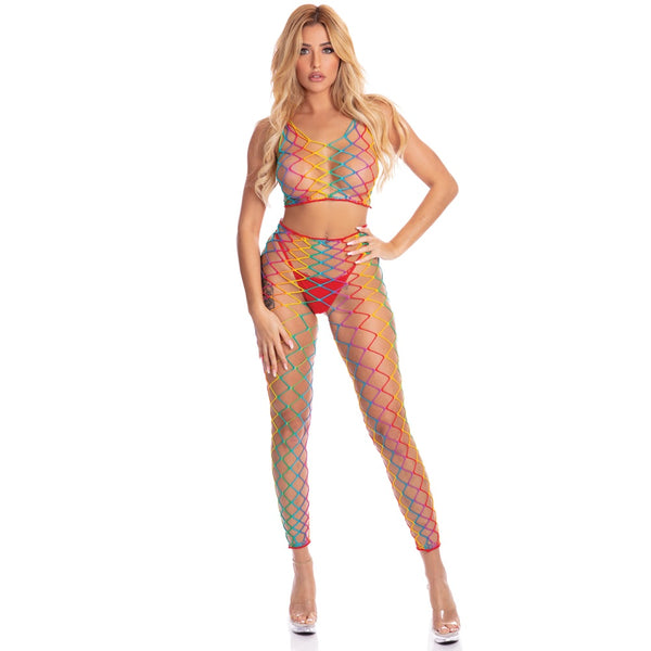 Pink Lipstick Lingerie Roy G. Biv 2 Piece Bodystocking Set - Rainbow - Extreme Toyz Singapore - https://extremetoyz.com.sg - Sex Toys and Lingerie Online Store - Bondage Gear / Vibrators / Electrosex Toys / Wireless Remote Control Vibes / Sexy Lingerie and Role Play / BDSM / Dungeon Furnitures / Dildos and Strap Ons &nbsp;/ Anal and Prostate Massagers / Anal Douche and Cleaning Aide / Delay Sprays and Gels / Lubricants and more...