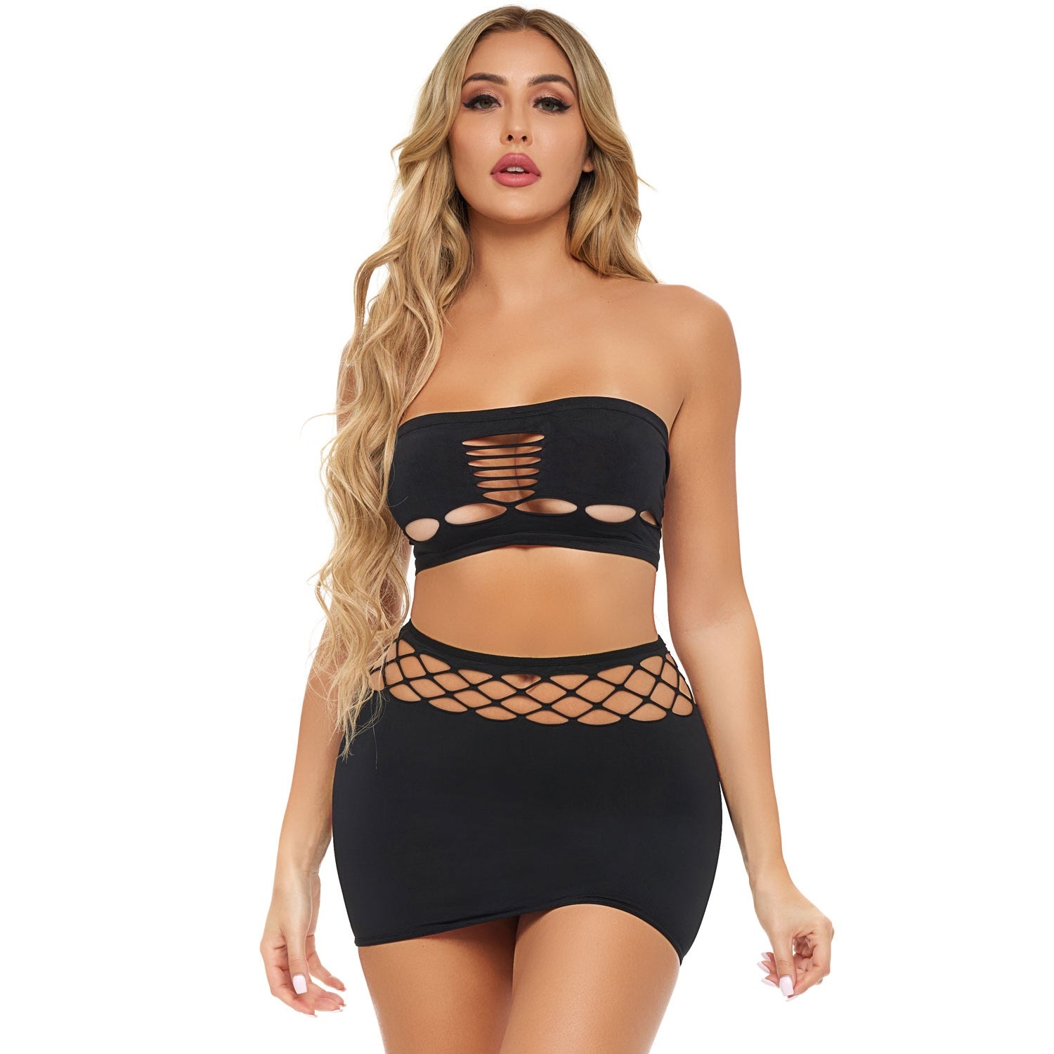 Net Worth 2pc Bandeau Set - Black