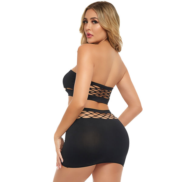 Net Worth 2pc Bandeau Set - Black