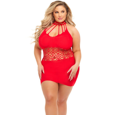 Pink Lipstick Lingerie Plus Size Rich B Phase Dress - Red - Extreme Toyz Singapore - https://extremetoyz.com.sg - Sex Toys and Lingerie Online Store - Bondage Gear / Vibrators / Electrosex Toys / Wireless Remote Control Vibes / Sexy Lingerie and Role Play / BDSM / Dungeon Furnitures / Dildos and Strap Ons &nbsp;/ Anal and Prostate Massagers / Anal Douche and Cleaning Aide / Delay Sprays and Gels / Lubricants and more...