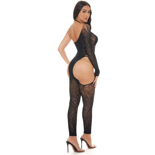 Star Sign Bodystocking - Black