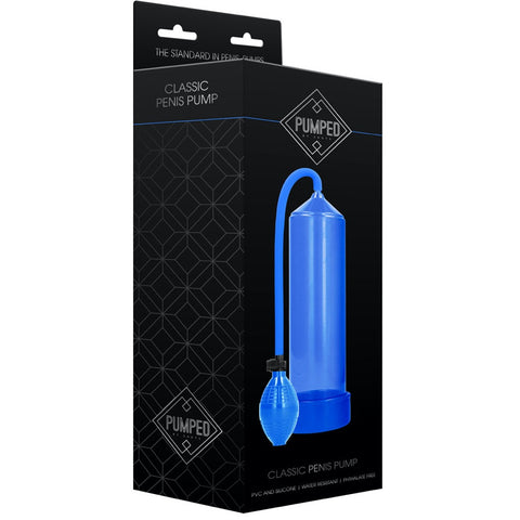 Shots America Pumped Classic Penis Pump - Blue - Extreme Toyz Singapore - https://extremetoyz.com.sg - Sex Toys and Lingerie Online Store - Bondage Gear / Vibrators / Electrosex Toys / Wireless Remote Control Vibes / Sexy Lingerie and Role Play / BDSM / Dungeon Furnitures / Dildos and Strap Ons &nbsp;/ Anal and Prostate Massagers / Anal Douche and Cleaning Aide / Delay Sprays and Gels / Lubricants and more...