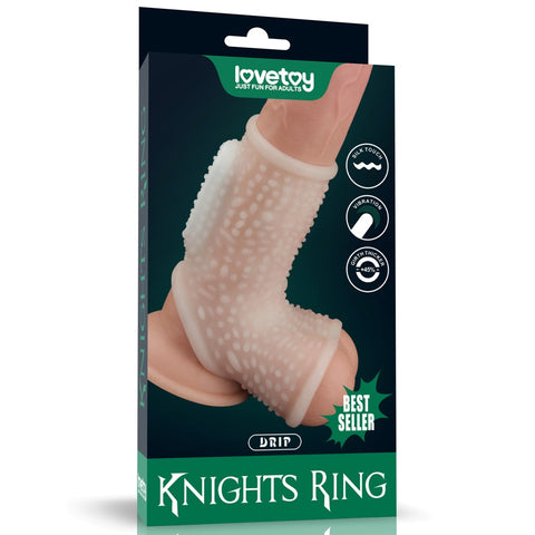 LoveToy Vibrating Drip Knights Ring with Scrotum Sleeve - Extreme Toyz Singapore - https://extremetoyz.com.sg - Sex Toys and Lingerie Online Store - Bondage Gear / Vibrators / Electrosex Toys / Wireless Remote Control Vibes / Sexy Lingerie and Role Play / BDSM / Dungeon Furnitures / Dildos and Strap Ons  / Anal and Prostate Massagers / Anal Douche and Cleaning Aide / Delay Sprays and Gels / Lubricants and more...