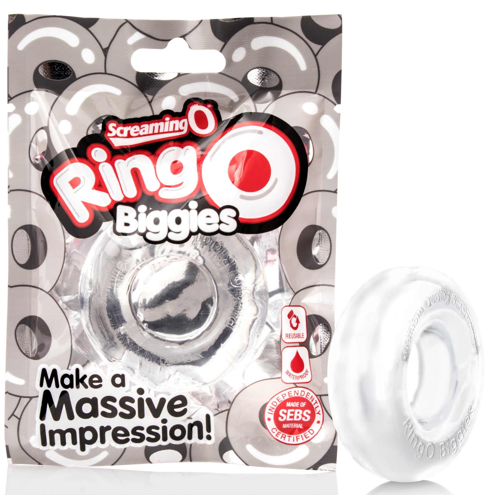 RingO Biggies Cock Ring - Clear