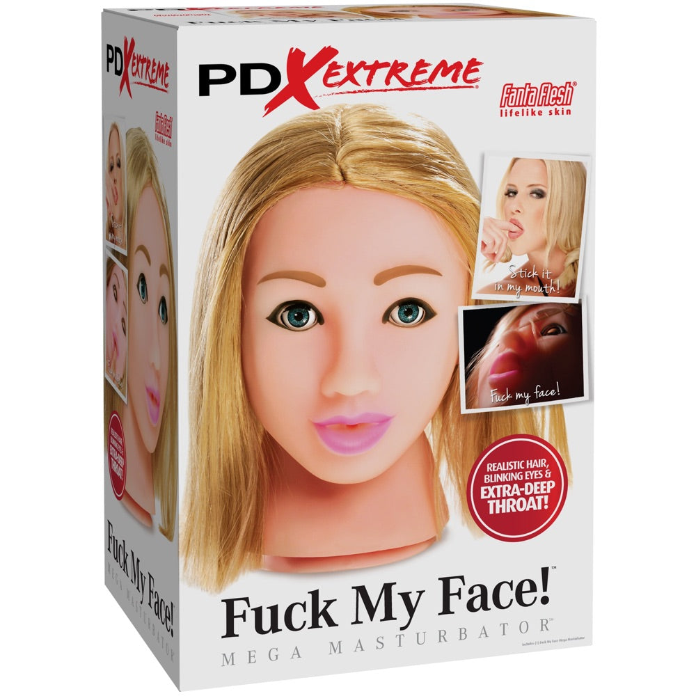 Pipedream Extreme Toyz Fuck My Face Mega Masturbator - Blonde - Extreme Toyz Singapore - https://extremetoyz.com.sg - Sex Toys and Lingerie Online Store