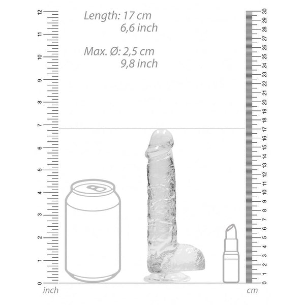 Shots America RealRock 6" Crystal Clear Dildo With Balls - Clear - Extreme Toyz Singapore - https://extremetoyz.com.sg - Sex Toys and Lingerie Online Store - Bondage Gear / Vibrators / Electrosex Toys / Wireless Remote Control Vibes / Sexy Lingerie and Role Play / BDSM / Dungeon Furnitures / Dildos and Strap Ons &nbsp;/ Anal and Prostate Massagers / Anal Douche and Cleaning Aide / Delay Sprays and Gels / Lubricants and more...