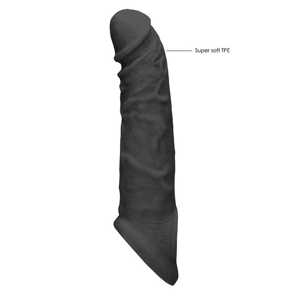 Shots America RealRock 8" Penis Sleeve with Ring - Black - Extreme Toyz Singapore - https://extremetoyz.com.sg - Sex Toys and Lingerie Online Store - Bondage Gear / Vibrators / Electrosex Toys / Wireless Remote Control Vibes / Sexy Lingerie and Role Play / BDSM / Dungeon Furnitures / Dildos and Strap Ons &nbsp;/ Anal and Prostate Massagers / Anal Douche and Cleaning Aide / Delay Sprays and Gels / Lubricants and more...