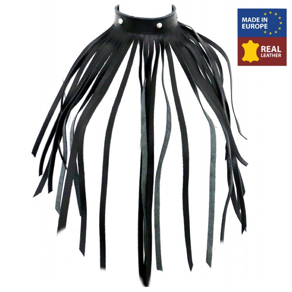 Gangbangster THE RED Real Leather Fringe Necklace Collar - Extreme Toyz Singapore - https://extremetoyz.com.sg - Sex Toys and Lingerie Online Store - Bondage Gear / Vibrators / Electrosex Toys / Wireless Remote Control Vibes / Sexy Lingerie and Role Play / BDSM / Dungeon Furnitures / Dildos and Strap Ons  / Anal and Prostate Massagers / Anal Douche and Cleaning Aide / Delay Sprays and Gels / Lubricants and more...