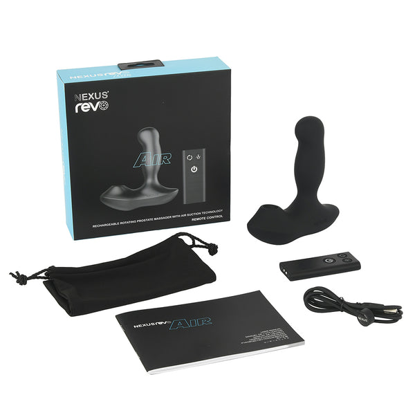 Revo Air Remote Control Rechargeable Rotating Prostate Massager with Air Suction Technology