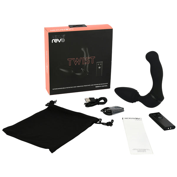 Revo Twist Interchangeable Rotating & Vibrating Remote Control Rechargeable Prostate & Perineum Massager