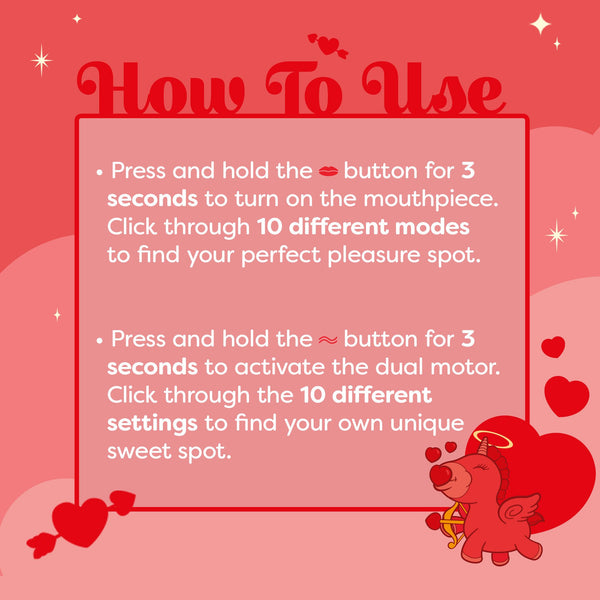 Unihorn Cupid's Beau Swirling Heart-Tongued Rechargeable Clitoral Vibrator