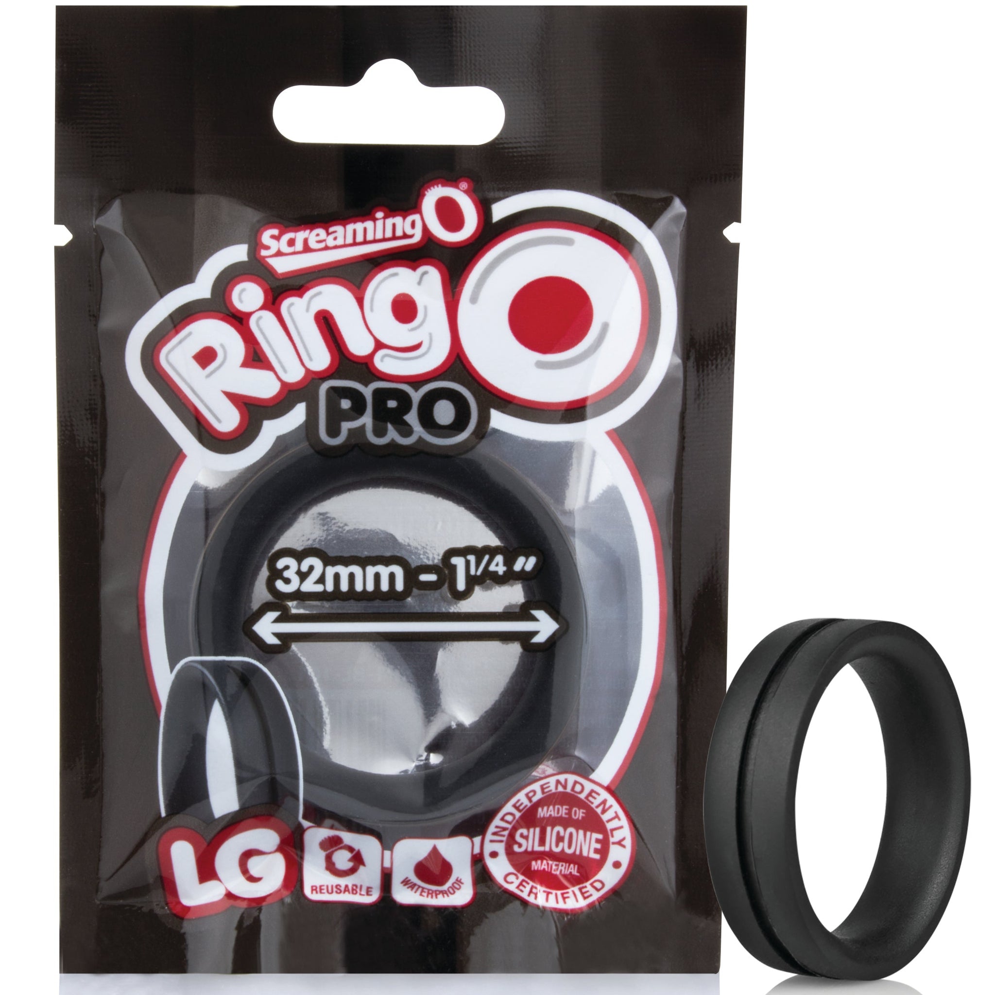 RingO Pro LG Silicone Cock Ring - Black
