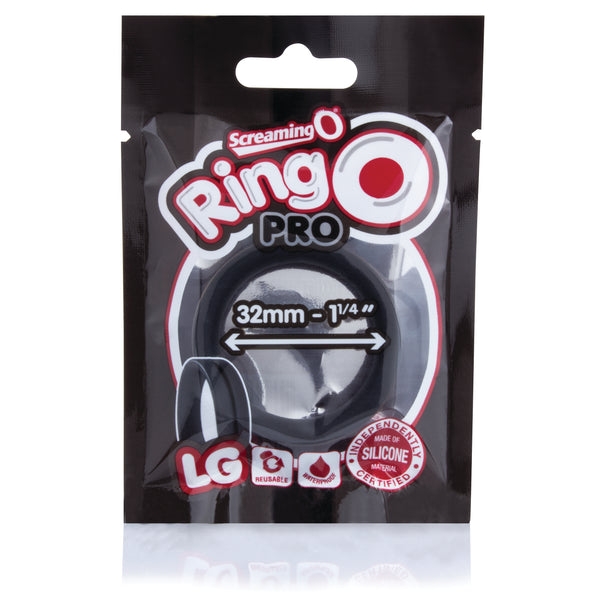 RingO Pro LG Silicone Cock Ring - Black
