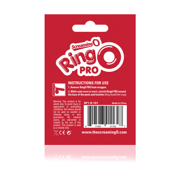 RingO Pro LG Silicone Cock Ring - Red