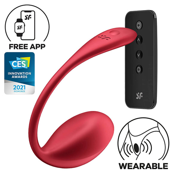 Shiny Petal Connect App Ergonomically Shaped Wearable Vibrator with Remote