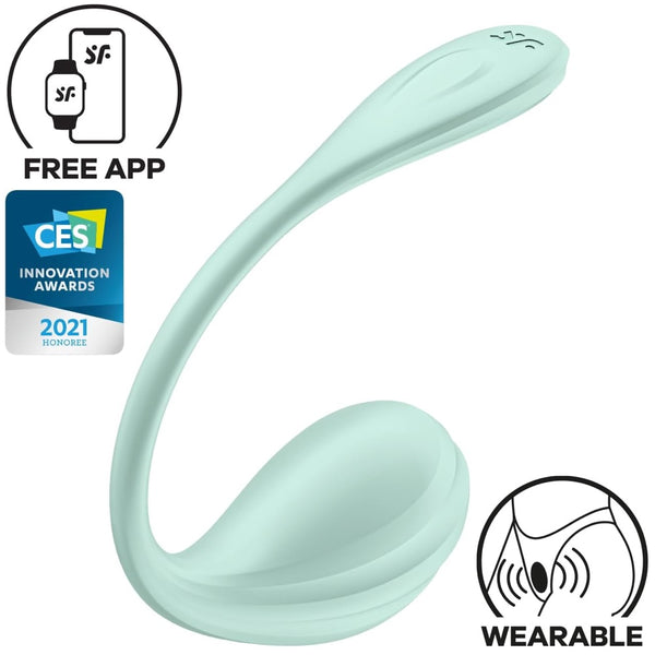 Smooth Petal Connect App Ergonomically Shaped Wearable Vibrator - Mint