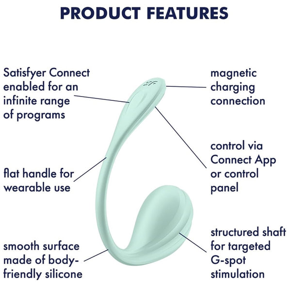 Smooth Petal Connect App Ergonomically Shaped Wearable Vibrator - Mint