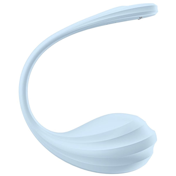 Smooth Petal Connect App Ergonomically Shaped Wearable Vibrator - Light Blue