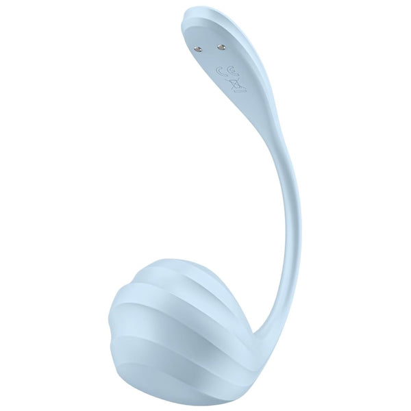 Smooth Petal Connect App Ergonomically Shaped Wearable Vibrator - Light Blue