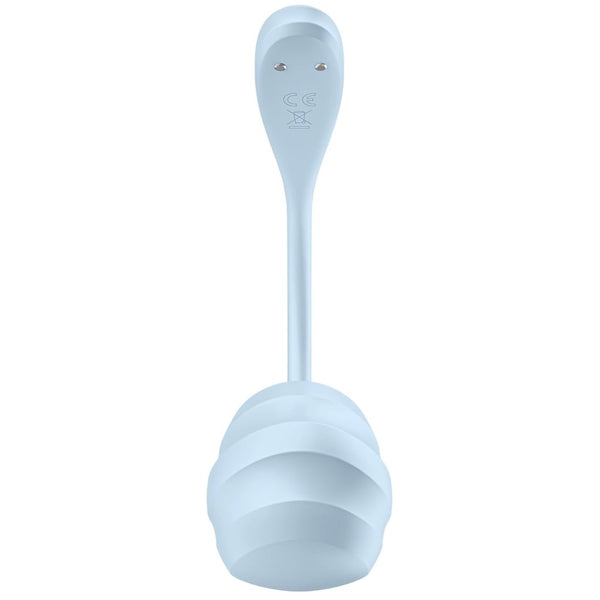 Smooth Petal Connect App Ergonomically Shaped Wearable Vibrator - Light Blue