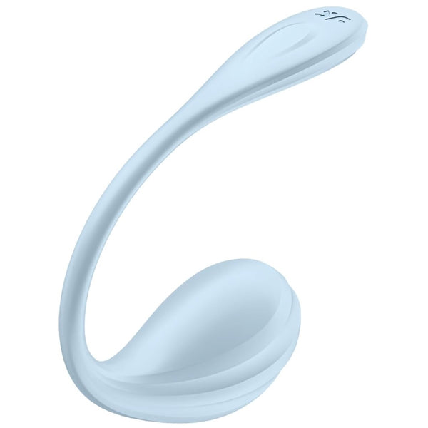 Smooth Petal Connect App Ergonomically Shaped Wearable Vibrator - Light Blue