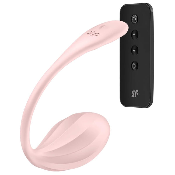 Ribbed Petal Connect App Super Strong Vibration Wearable Vibrator with Remote - Pink