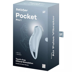 Pocket Pro 1 Double Air-Pulse Vibrator - Light Blue