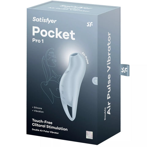 Pocket Pro 1 Double Air-Pulse Vibrator - Light Blue