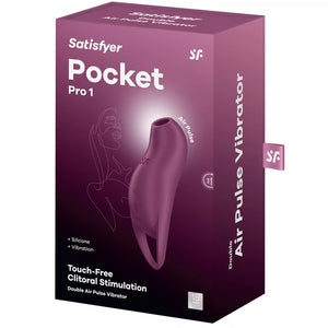 Pocket Pro 1 Double Air-Pulse Vibrator - Berry