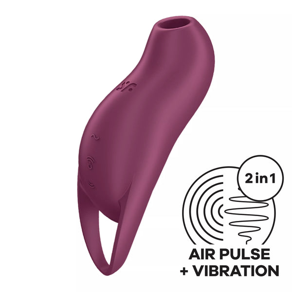 Pocket Pro 1 Double Air-Pulse Vibrator - Berry