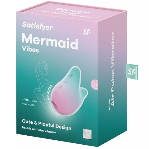 Mermaid Vibes Double Air-Pulse Vibrator - Mint-Pink