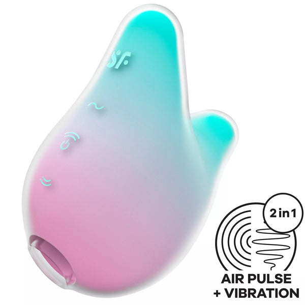 Mermaid Vibes Double Air-Pulse Vibrator - Mint-Pink