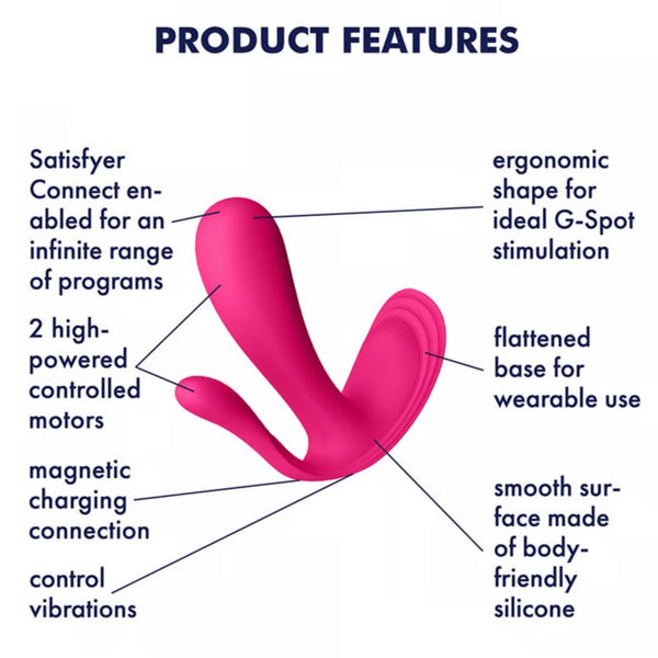 Top Secret+ Connect App Ergonomically Shaped Wearable G-Spot Vibrator