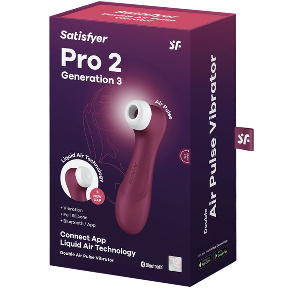 Pro 2 Generation 3 Connect App Liquid Air Technology Double Air Pulse Vibrator - Red