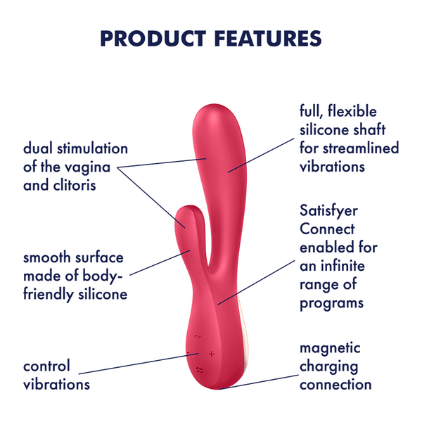 Mono Flex Connect App Vibrator - Red